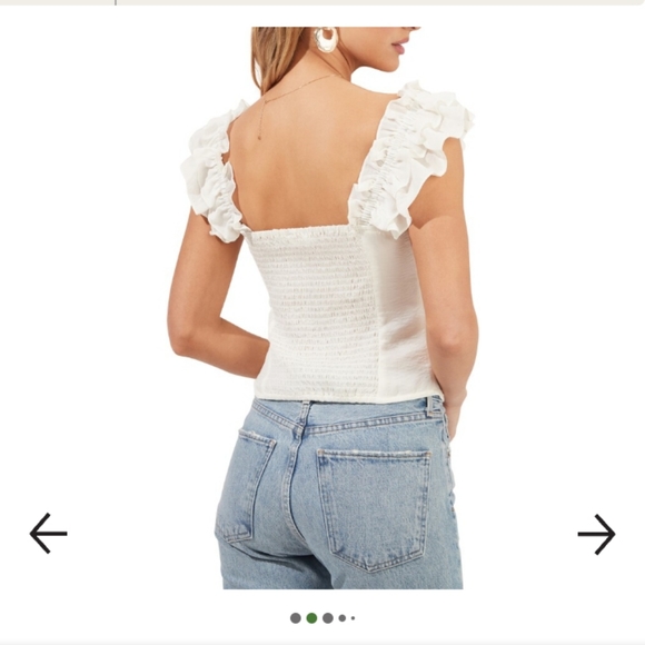 ASTR The Label Ruched Ruffle Shoulder Tank Top - Picture 2 of 7